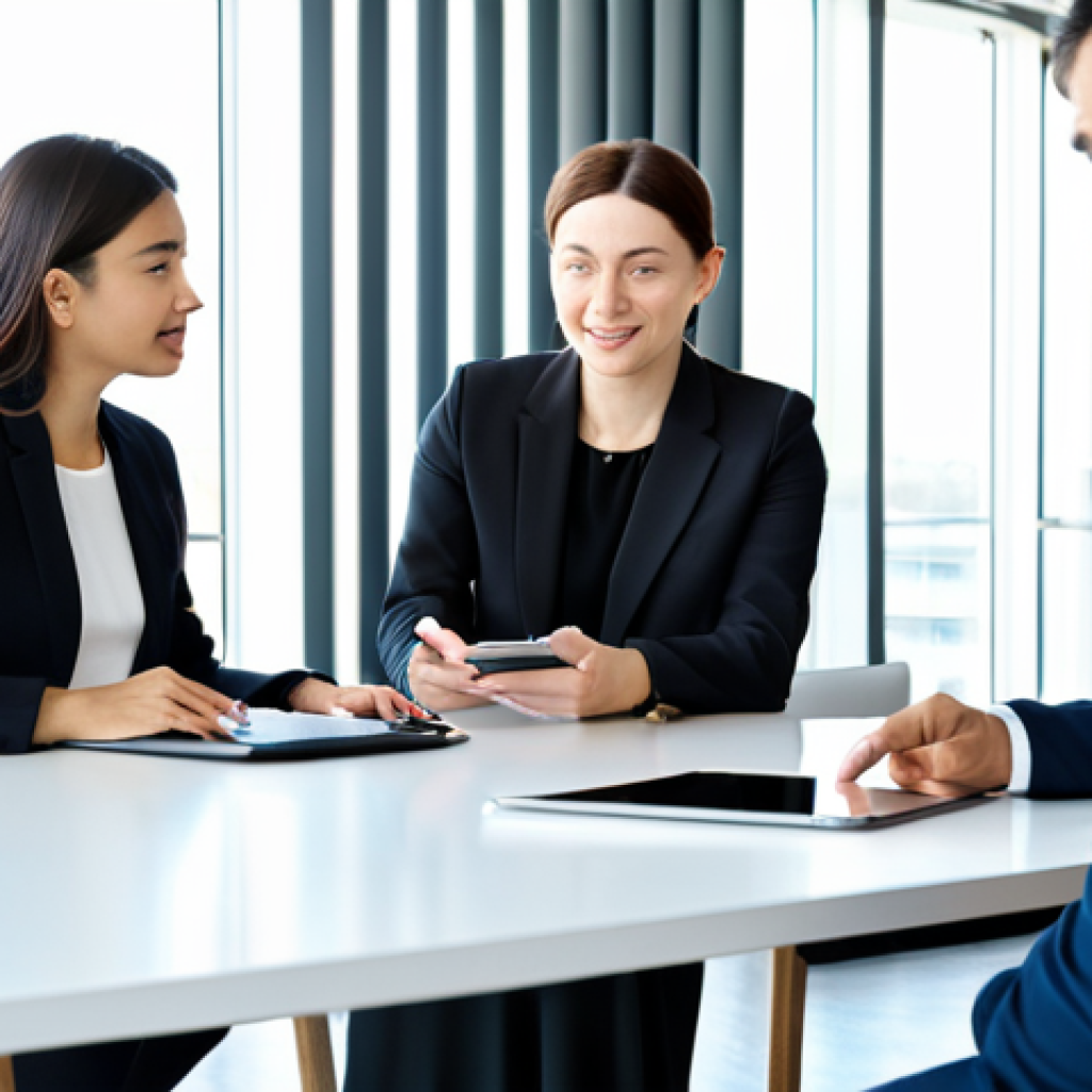 A diverse group of professionals, including a female marketing manager in a modest business blazer and a male content creator in smart casual attire, engaging in a strategic discussion around a modern conference table. They are looking at a tablet displaying analytics, symbolizing authentic partnership and shared vision. The background is a bright, contemporary office space with natural light. perfect anatomy, correct proportions, natural pose, well-formed hands, proper finger count, natural body proportions, professional photography, high quality, fully clothed, appropriate attire, modest clothing, professional dress, safe for work, appropriate content, professional, family-friendly.
