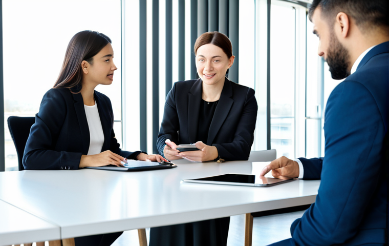 A diverse group of professionals, including a female marketing manager in a modest business blazer and a male content creator in smart casual attire, engaging in a strategic discussion around a modern conference table. They are looking at a tablet displaying analytics, symbolizing authentic partnership and shared vision. The background is a bright, contemporary office space with natural light. perfect anatomy, correct proportions, natural pose, well-formed hands, proper finger count, natural body proportions, professional photography, high quality, fully clothed, appropriate attire, modest clothing, professional dress, safe for work, appropriate content, professional, family-friendly.
