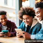 소셜 미디어 모니터링 도구 비교 분석 - **Prompt:** "A vibrant and diverse group of five teenagers, approximately 15-17 years old, happily g...