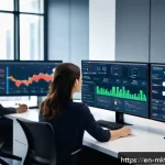 Home 23 데이터 기반 마케팅 전략 수립하기 - A modern digital marketing control room with multiple large monitors displaying real-time behavioral...