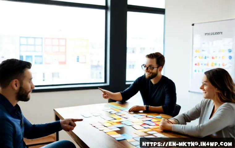 Home 17 고객 참여를 이끄는 콘텐츠 전략 - Photorealistic modern marketing team workshop in a bright American coworking studio, diverse adults ...